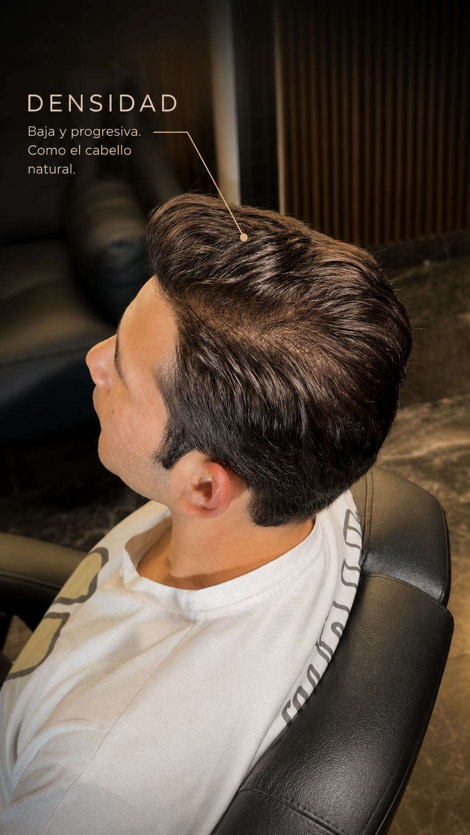 Densidad baja y progresiva, como el cabello natural